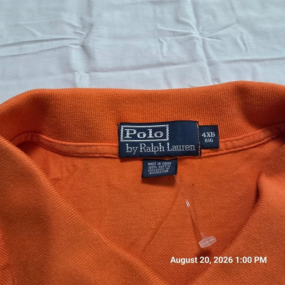Polo Ralph Lauren Mens 4XB Big Bedford Orange Mesh Polo Shirt NWT 4355196 BT